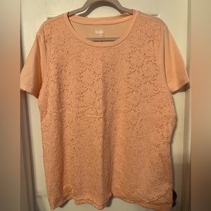 Ladies XXL, peach lace front T, basic edition
